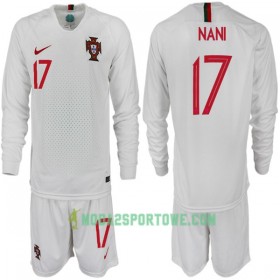 Koszulka Portugalia NANI 17 Dziecięcy Mistrzostwa Świata 2018 Wyjazdowe Stroje Piłkarskie Długi Rękaw